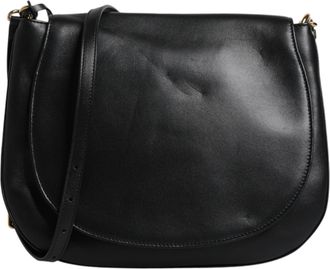 Dolce & Gabbana Black Leather Flap Saddle Shoulder Womens Bag (Pre-Owned)