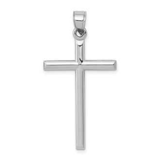 Diamond2Deal 14k White Gold Hollow Cross Pendant