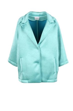 Motel Aqua Cropped Polyester Jacket