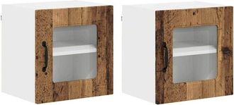 vidaXL Kitchen Wall Cabinet with Shelf 2 pcs Old Wood 40 x 31 x 40 cm vidaXL