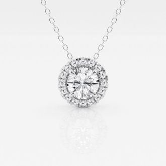 Grown Brilliance 14KT White Gold 1.20 Carat Lab Grown Diamond Pendant Necklace for Women