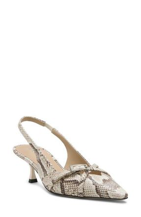 Stuart Weitzman Georgie Kitten Heel Slingback Pump in Cream. at Nordstrom, Size 9.5
