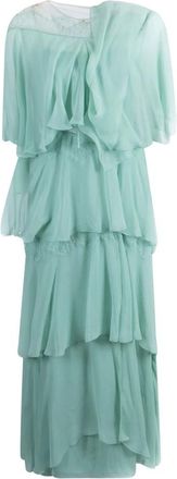 Alberta Ferretti Multicolor Jurk voor Stijlvolle Look - Dames - Maxi kleedjes - Groen - M - Kleedjes