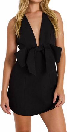 Minkpink Romy Bow Front Mini Dress In Black