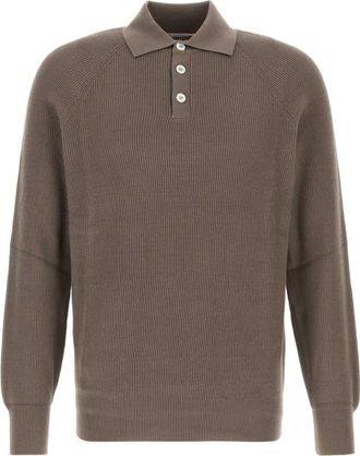 Brunello Cucinelli Brown Full Sleeves Polo