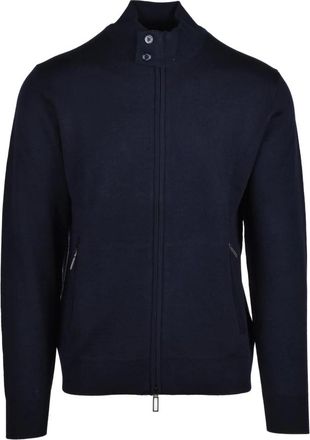 Paolo Pecora Truien & Vesten, Heren, Blauw, M, Katoen, Cardigan met rits