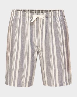 Majestic International Men & apos;s Summer Woven Stripe Lounge Shorts