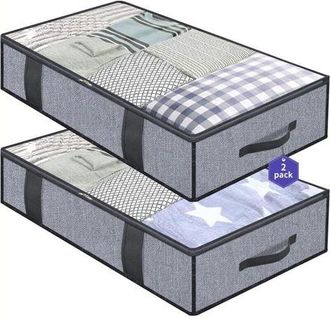 OEM Cajas De Almacenamiento Para Debajo De La Cama, Juego De 2, Bolsas De Almacenamiento Al Vac&iacute;o De Gran Capacidad Para Edredones, S&aacute;banas, Ropa, Dormito