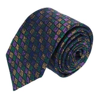Trafalgar Store Carnival Diamond Multi-Colored Novelty Silk Necktie in Purple, Yellow, Green at Nordstrom