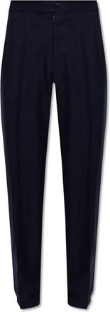 Maison Margiela Wollen Broek met Plooi aan de Voorkant - Heren - Straight fit broeken - Blauw - S - Wol - Broeken
