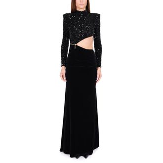 Elisabetta Franchi Dames, Jurken, Zwart, Maat: XS Velours