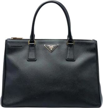 Prada Pre-owned Saffiano Satchel - Dames - Vintage Shopper - Zwart - ONE Size - Leer - Vintage
