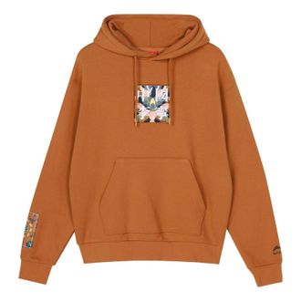Li-Ning Paris fashion week Pattern Embroidered Hoodie Brown AWDQ625-2