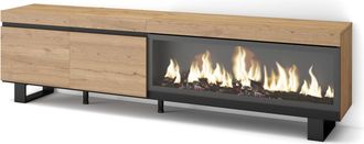 Skraut Home Skraut Home - Mueble Tv, Televisi&oacute;n, Muebles De Sal&oacute;n, Almacenaje, 210, Para Tv Hasta 80, Chimenea El&eacute;ctrica Xxl, Dise&ntilde;o Industrial, Estilo Moderno, R