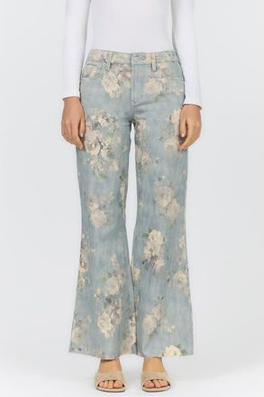 Dear John Denim Micah Mid Rise Wide Leg Jeans in Sea Glass Garden at Nordstrom, Size 26
