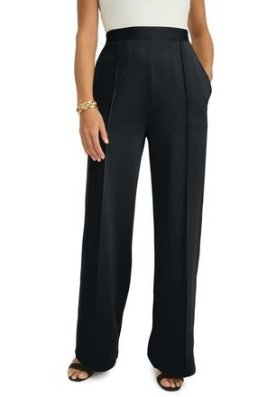 Jessica London PerfectEase Wide Leg Pant in Black at Nordstrom, Size Medium