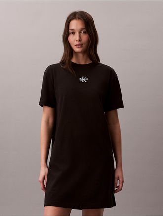 Calvin Klein Jeans Calvin Klein Womens Monologo Mini T-Shirt Dress - Black - XL