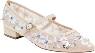 Linea Paolo Maison Embellished Mary Jane Flat in Cream at Nordstrom, Size 6.5