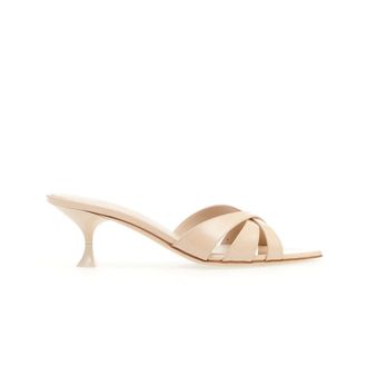 3Juin 3Juin, Schoenen, Dames, Beige, 40 EU, Leer, Heeled Mule Sandal