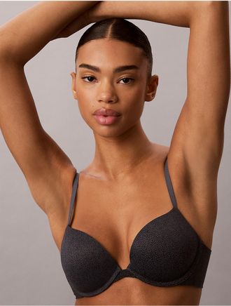 Calvin Klein Womens Perfectly Fit Push Up Plunge Bra - Grey - 32B