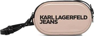 Karl Lagerfeld Borsa a tracolla ovale con placca logo - Toni neutri