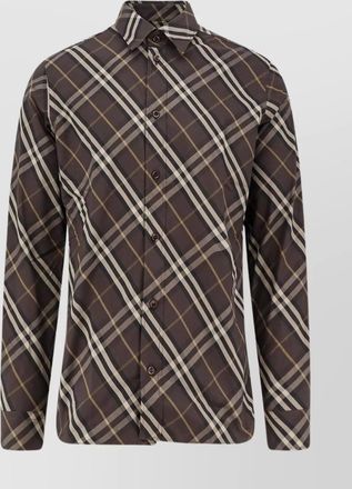 Burberry long sleeve button-down shirt with plaid design
