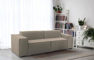 Talamo Italia Sof&aacute; Fijo Paola, Sof&aacute; Modular Lineal De 2 Plazas, 100% Made In Italy, Sof&aacute; De Sal&oacute;n Moderno En Tela., Cm 220x95h70, T&oacute;rtola, Con Embalaje Reforzado - 