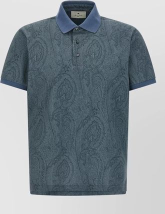 Etro paisley polo shirt contrast collar design