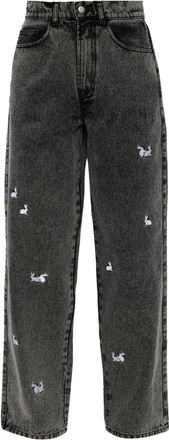 Carne Bollente Embroidered Jeans - Dames - Regular Fit Jeans - Zwart - W30 - Katoen - Jeans