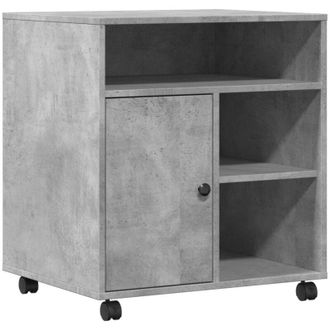 vidaXL Vidaxl - Soporte Para Impresora Con Ruedas Gris Hormig&oacute;n 60x50x67 Cm