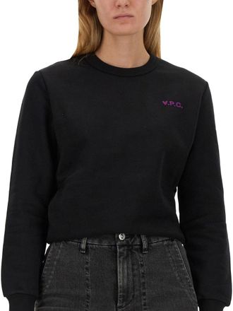 A.P.C. Logo Cotton Sweatshirt - Black