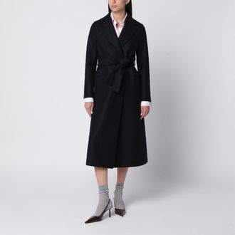 Harris Wharf London Cappotto mini a vestaglia nero in lana