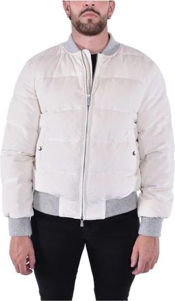 Eleventy Fluwelen Bomberjack in Roomwit - Heren - Bomber jackets - Wit - 2XL - Katoen - Jassen