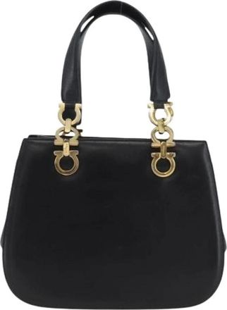 Ferragamo Pre-owned Handbags, female, Black, Size: ONE SIZE Pre-owned Gancini Handbag