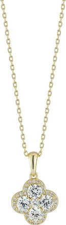 Glaze Jewelry Cubic Zirconia Clover Pendant Necklace in Gold at Nordstrom Rack