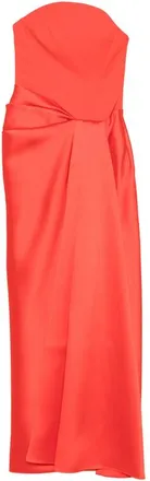 Solace London Strapless Draped Maxi Dress