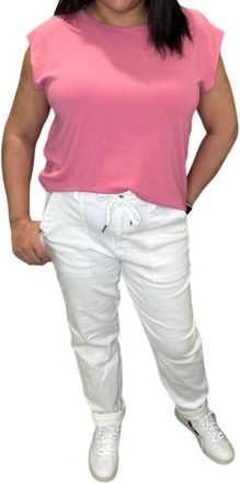 Judy Blue High Waist Garment Dyed Double Cuff Jogger In White