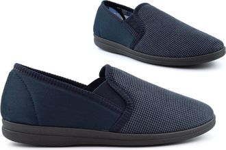 Generic Mens Extra Large Slippers Size 6 Boys Slippers Size 14 Slip On Slipper Mens Slip On Slipper Extra Large Memory Foam Sizes 6-14 Navy 13 UK