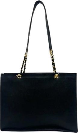 Chanel Pre-owned Vintage Tote - Dames - Vintage Shopper - Zwart - ONE Size - Leer - Vintage