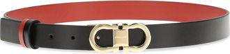 Ferragamo Womens Adjustable And Reversible Gancini Belt Black Calf Leather Bos Taurus E Braces
