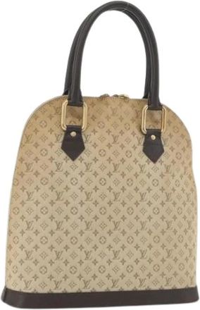Louis Vuitton Pre-owned Monogram Mini Canvas Handtas - Dames - Vintage Handtas - Beige - ONE Size - Leer - Vintage