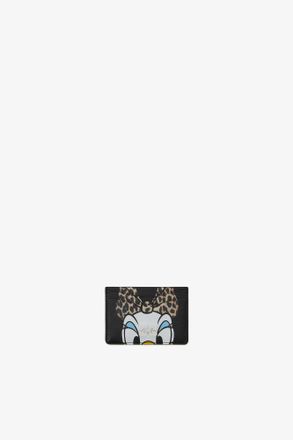 Ganni Black Bou Card Holder with Daisy Duck