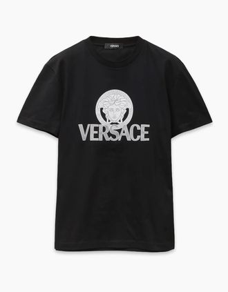 Versace Mens MEDUSA LOGO T SHIRT - Black - Size: 40