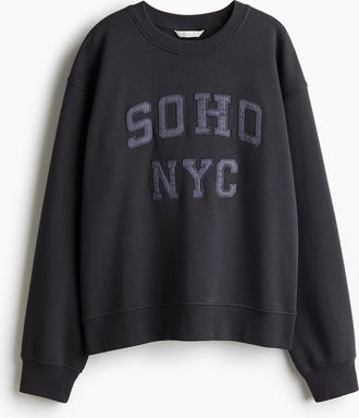 H&M Sweatshirt mit Motiv - Grau