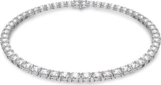 Swarovski Ketting Unisex Millenia Tennis Square Wit Gerhodineerd 5599153 - unisex - Kettingen - Grijs - ONE Size - Accessoires