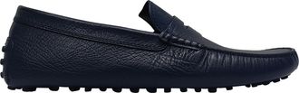 Tod's TodS Pre-owned Mens Gommino Penny Driving Loafers in Navy Blue Calf Leather - Size UK 10.5