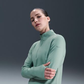 Nike Womens One Therma-FIT 1/2-Zip Mid Layer in Green | HV3688-017