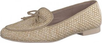 Paul Green Womens Robbie Flat Raffia Loafer In Natural Beige