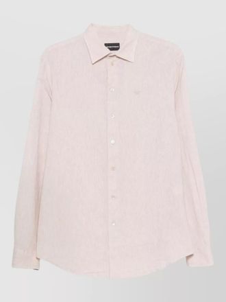 Emporio Armani linen blend shirt button collar cuffs