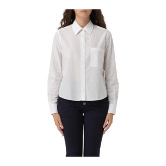 HUGO BOSS Shirts, female, White, XL, Classic Striped LongSleeve Shirt